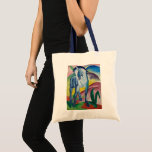 Tote Bag Cheval bleu de Franz Marc, Beaux-arts vintage<br><div class="desc">Cheval bleu (1911) de Franz Marc. Une peinture animalière expressionniste vintage représentant un animal de ferme. Un beau cheval bleu dans un champ. À propos de l'artiste : Franz Marc (1880-1916) était un peintre expressionniste allemand, l'une des figures clés du mouvement expressionniste allemand et membre fondateur de Der Blaue Reiter...</div>