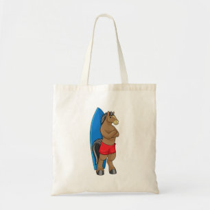 Tote Bag Cheval comme Surfer avec Surfboard