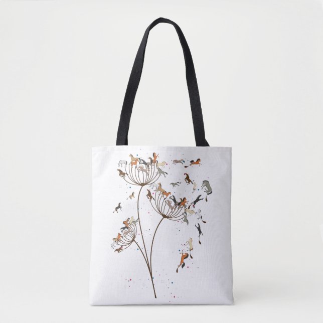 Tote Bag Cheval Dandelion Horsing Pour Cheval Lover (Devant)