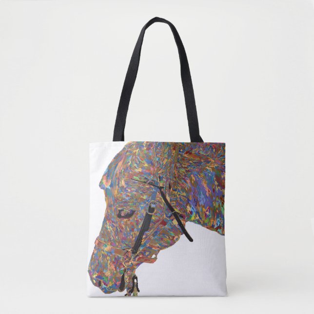 Tote Bag Cheval d'art coloré (Devant)