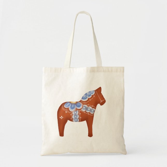 Tote Bag Cheval de Dala Rouge (Devant)