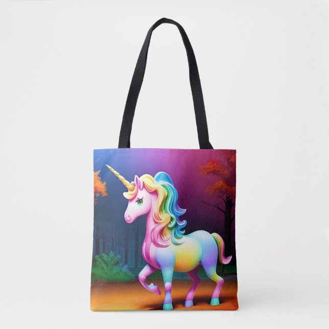 Tote Bag Cheval de licorne blanche-37474 (Devant)