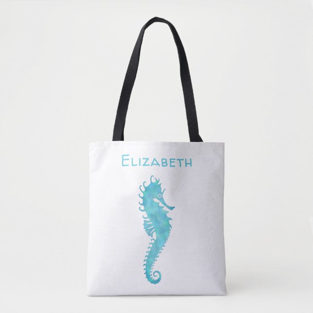 Tote Bag Cheval de mer personnalisé (Devant)