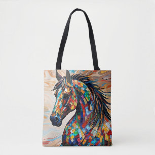 Tote Bag Cheval de mosaïque en verre à plusieurs couleurs 1