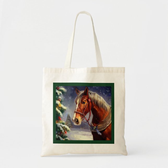 Tote Bag Cheval de Noël 1 (Devant)