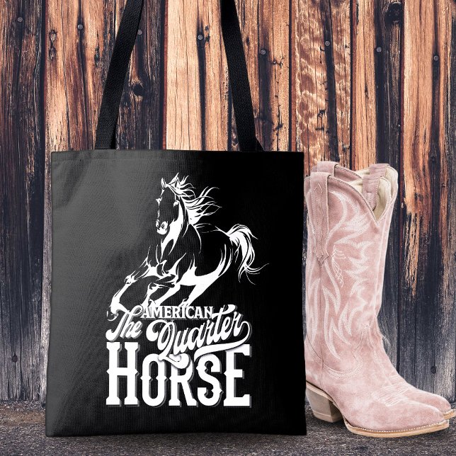 Tote Bag Cheval de quart américain Cowgirl sauvage ouest ou (American quarter horse Cowgirl wild west western Tote Bag)