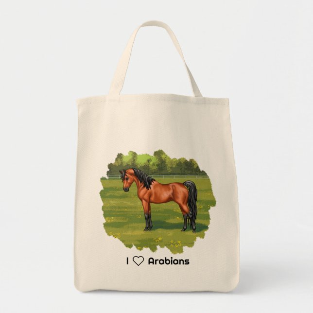Tote Bag Cheval égyptien arabe de la baie (Devant)