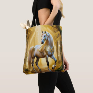 Tote Bag Cheval enchanté dans la forêt dorée