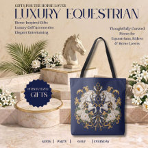 Cheval Équestre de Luxe Navy Or & Ivoire