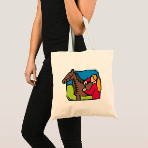 Tote Bag Cheval Et Ferme Fille