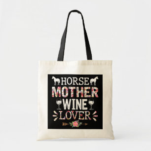 Tote Bag Cheval Fête des Mères Cheval Mères Vin Louveur