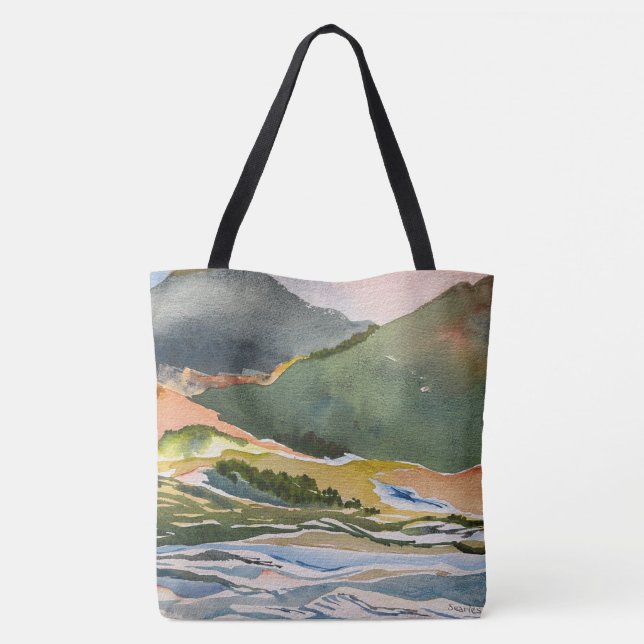Tote Bag Cheval, Montagne, Rivière (Dos)