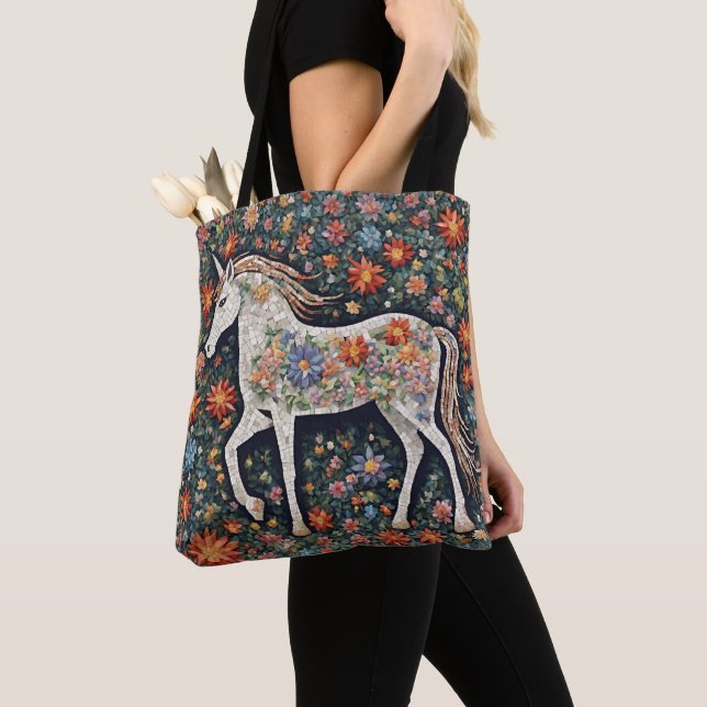 Tote Bag Cheval mythique Unicorne Fourre-tout (De près)