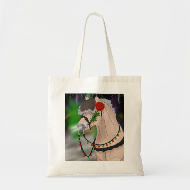 Tote Bag Cheval norvégien de fjord de Noël (Devant)