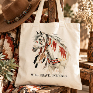 Tote Bag Cheval peint sauvage courageux et indompté