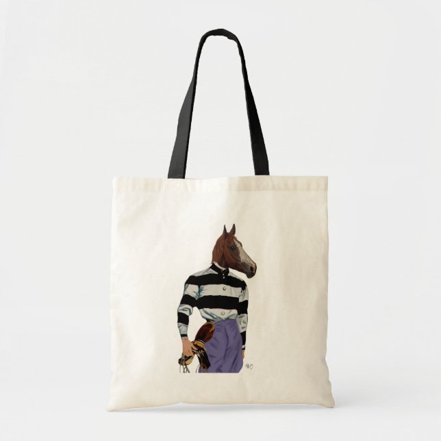 Tote Bag Cheval Racing Jockey Portrait (Devant)