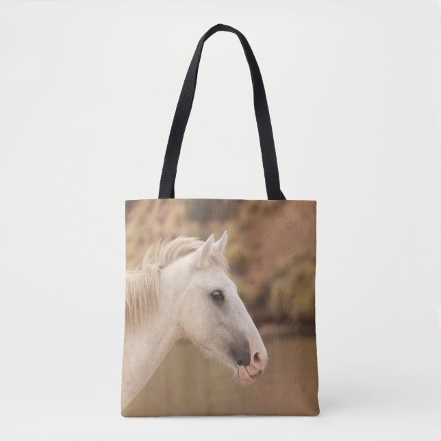 Tote Bag Cheval sauvage blanc (Devant)