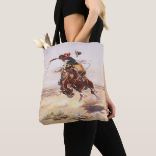 Tote Bag Cheval sauvage de cowboy de cavalier occidental