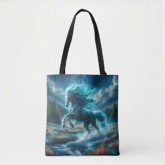 Tote Bag Cheval Teal courant libre