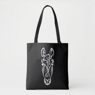 Tote Bag Cheval tribal noir et blanc
