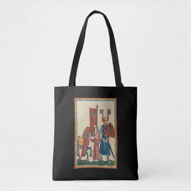 Tote Bag Chevalier et écureuil, Art médiéval du XIVe siècle (Devant)