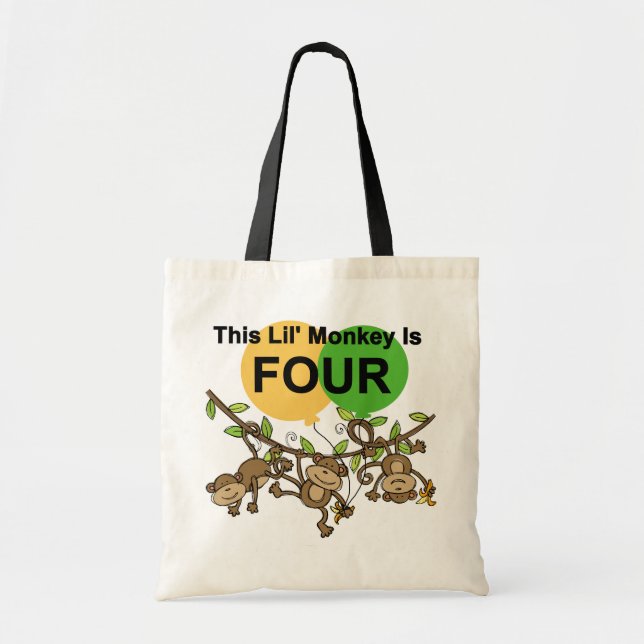 Tote Bag Chevaliers et cadeaux de 4e anniversaire des singe (Devant)