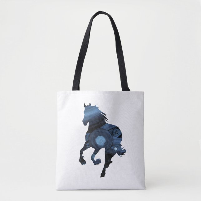 Tote Bag Chevaux bleus fourre-tout (Devant)