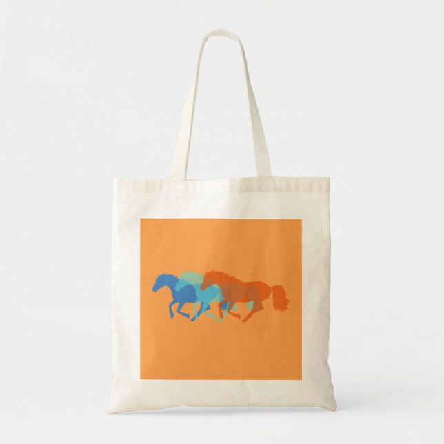 Tote Bag Chevaux colorés qui courent (Devant)