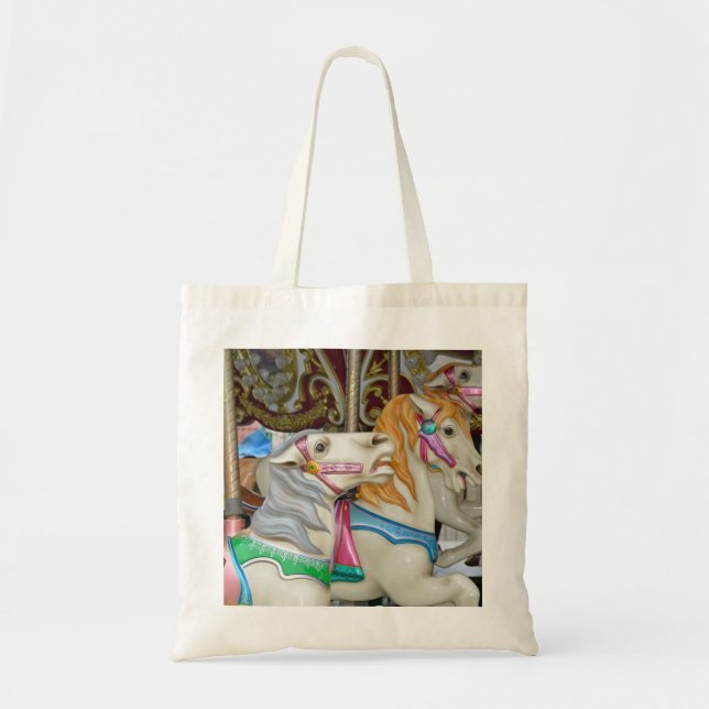 Tote Bag Chevaux de carrousel colorés (Devant)
