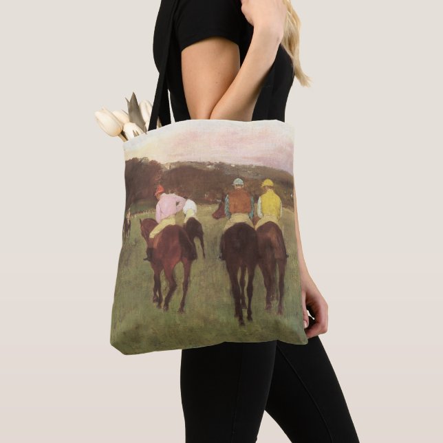 Tote Bag Chevaux de course à Longchamp d'Edgar Degas (De près)