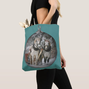 Tote Bag Chevaux de Noël
