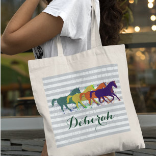 Tote Bag Chevaux de nom personnalisés