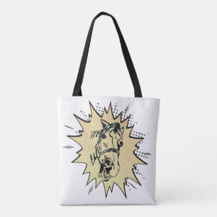 Tote Bag Chevaux de style comique Illustration de Poppy et