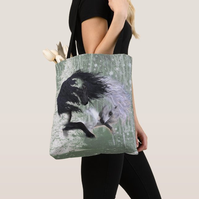 Tote Bag Chevaux d'hiver 2023 à deux côtés (De près)