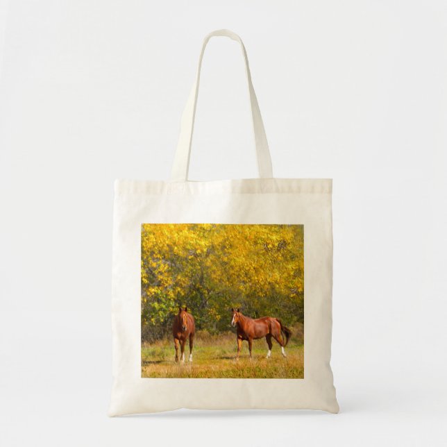 Tote Bag Chevaux en automne (Devant)