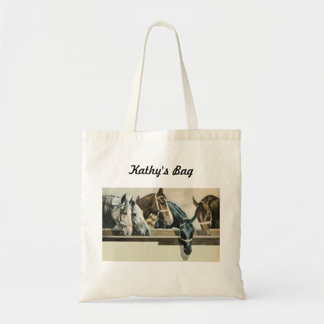 Tote Bag Chevaux ensemble fourre-tout (Devant)