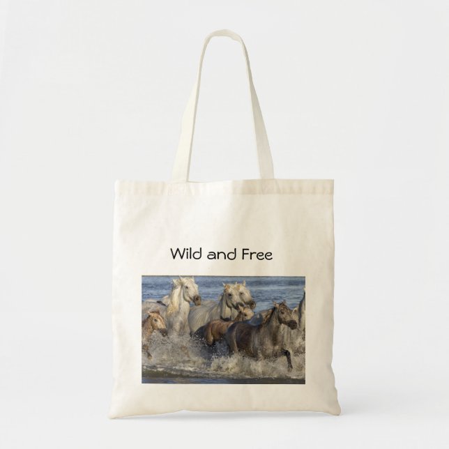 Tote Bag Chevaux galopant dans l'eau (Devant)