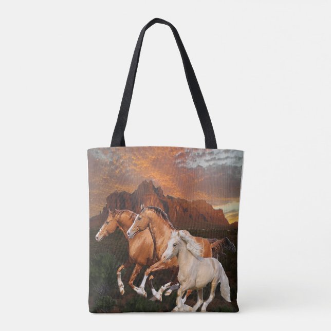 Tote Bag Chevaux sauvages d'Arizona (Dos)