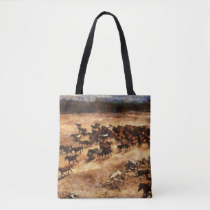 Tote Bag Chevaux Sauvages : Majesté d'Animal Artistique.