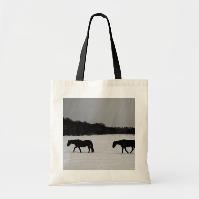 Tote Bag Chevaux Sur Neige bta (Devant)
