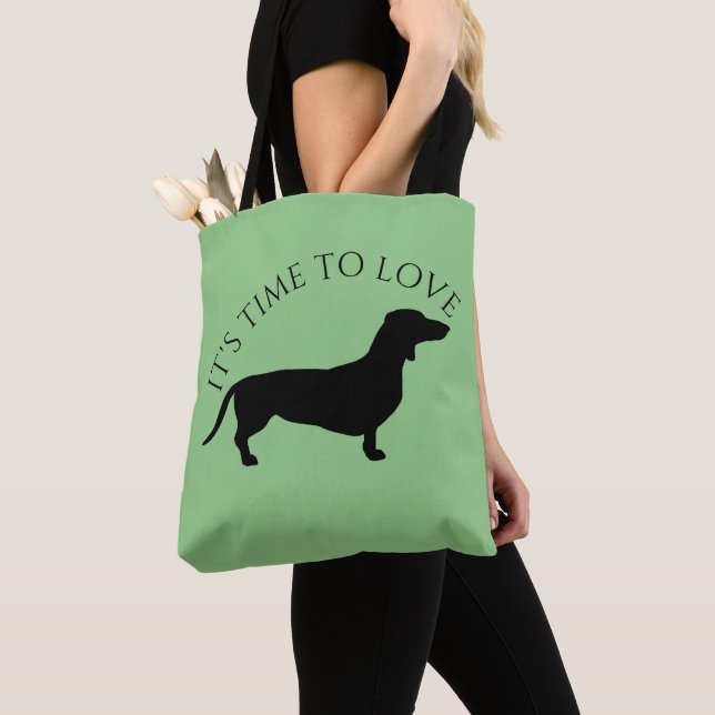 Tote Bag Cheveux courts Dachshund - Silhouette 1 (De près)