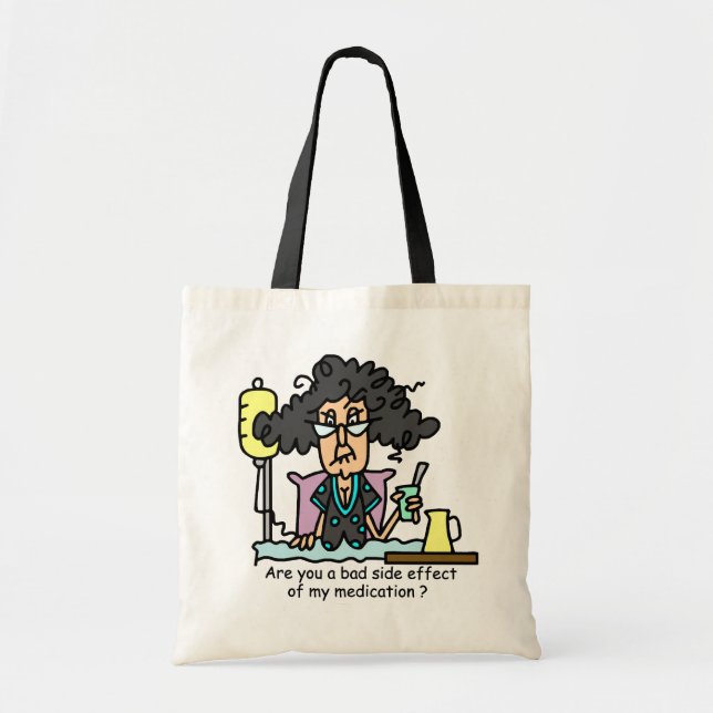Tote Bag Cheveux foncés d'effet secondaire de médicament (Devant)