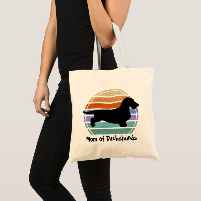Tote Bag Cheveux ronds Dachshund - Silhouette 1 (Devant (produit))