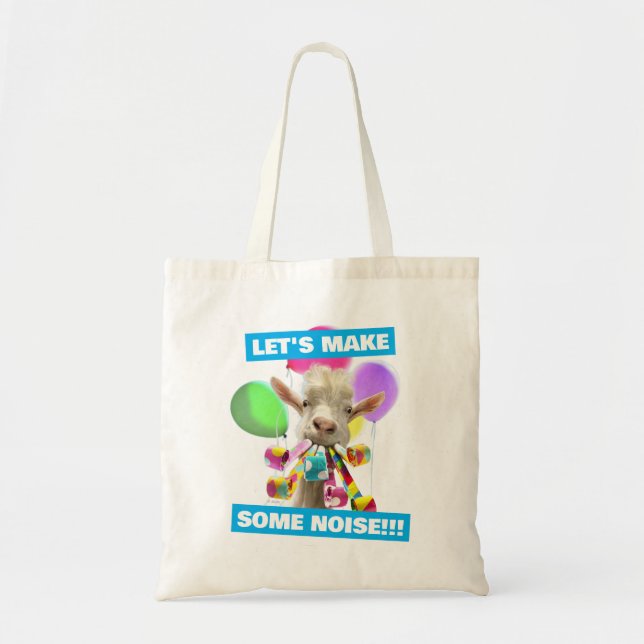 Tote Bag Chèvre avec des pétards de fête (Devant)