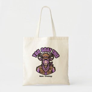 Tote Bag Chèvre de cow-boy drôle Pun motivationnel Création