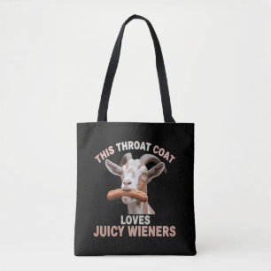 Tote Bag Chèvre de la gorge avale des saucisses juteuses In