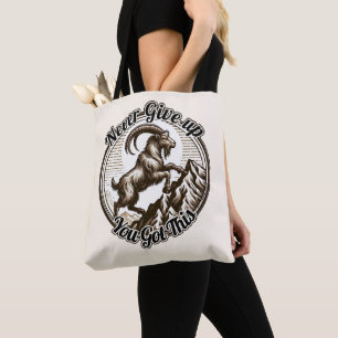 Tote Bag Chèvre de montagne grimpante Capricorne Ne jamais 