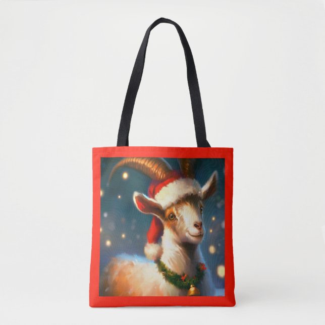 Tote Bag Chèvre de Noël 2 (Devant)