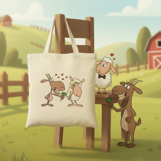Tote Bag Chèvre Et Mouton En Amour (Créateur téléchargé)