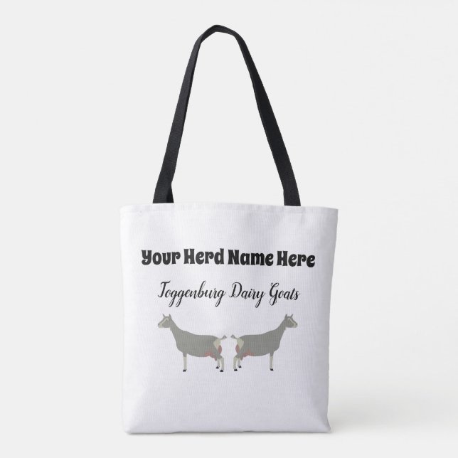 Tote Bag Chèvre laitière du Toggenburg personnalisée (Dos)